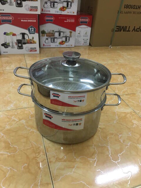 Bộ nồi xửng inox Sunhouse SSP24A