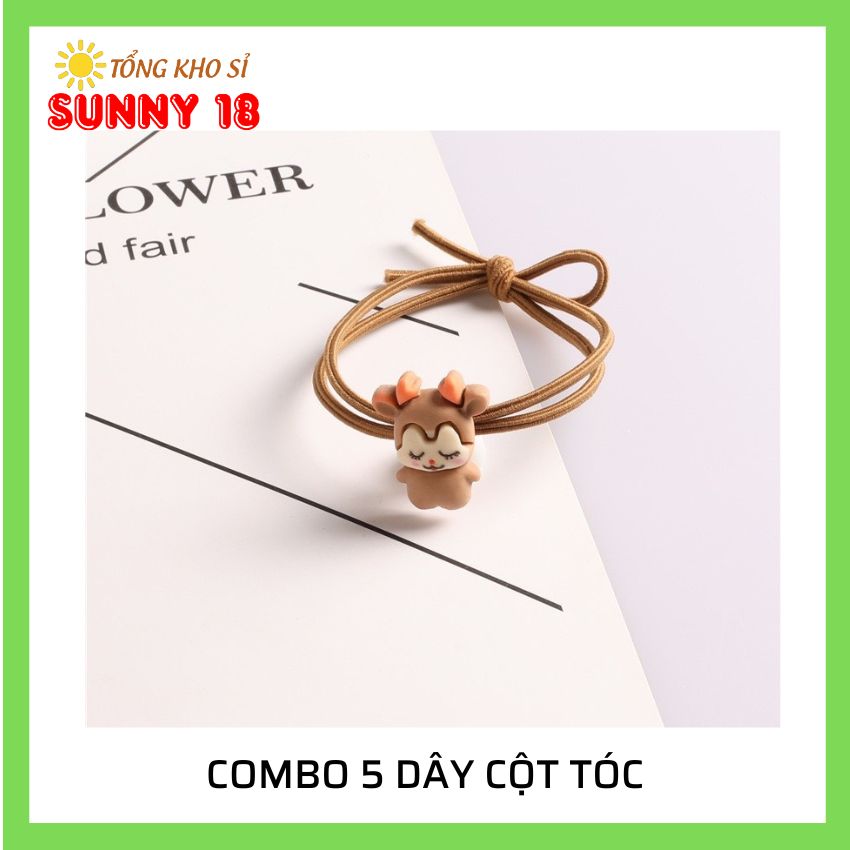 Combo 05 dây cột tóc cao su hình chú hươu đơn giản thời trang dành cho nữ