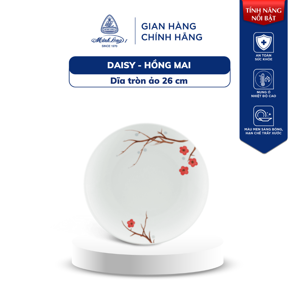 Tô, chén, dĩa sứ cao cấp minh long - daisy - hồng mai