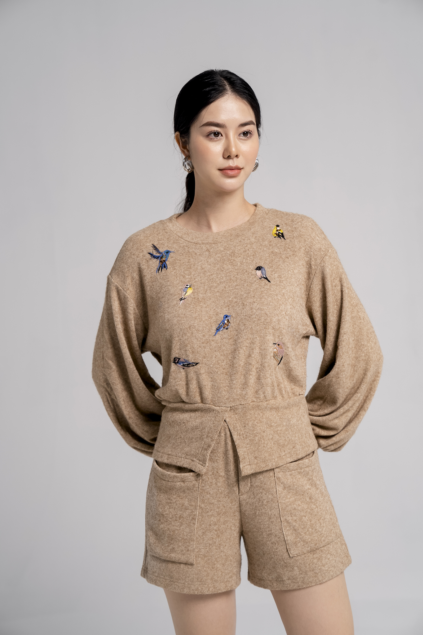 Quần short len nữ Eva de Eva 21SQSE002B