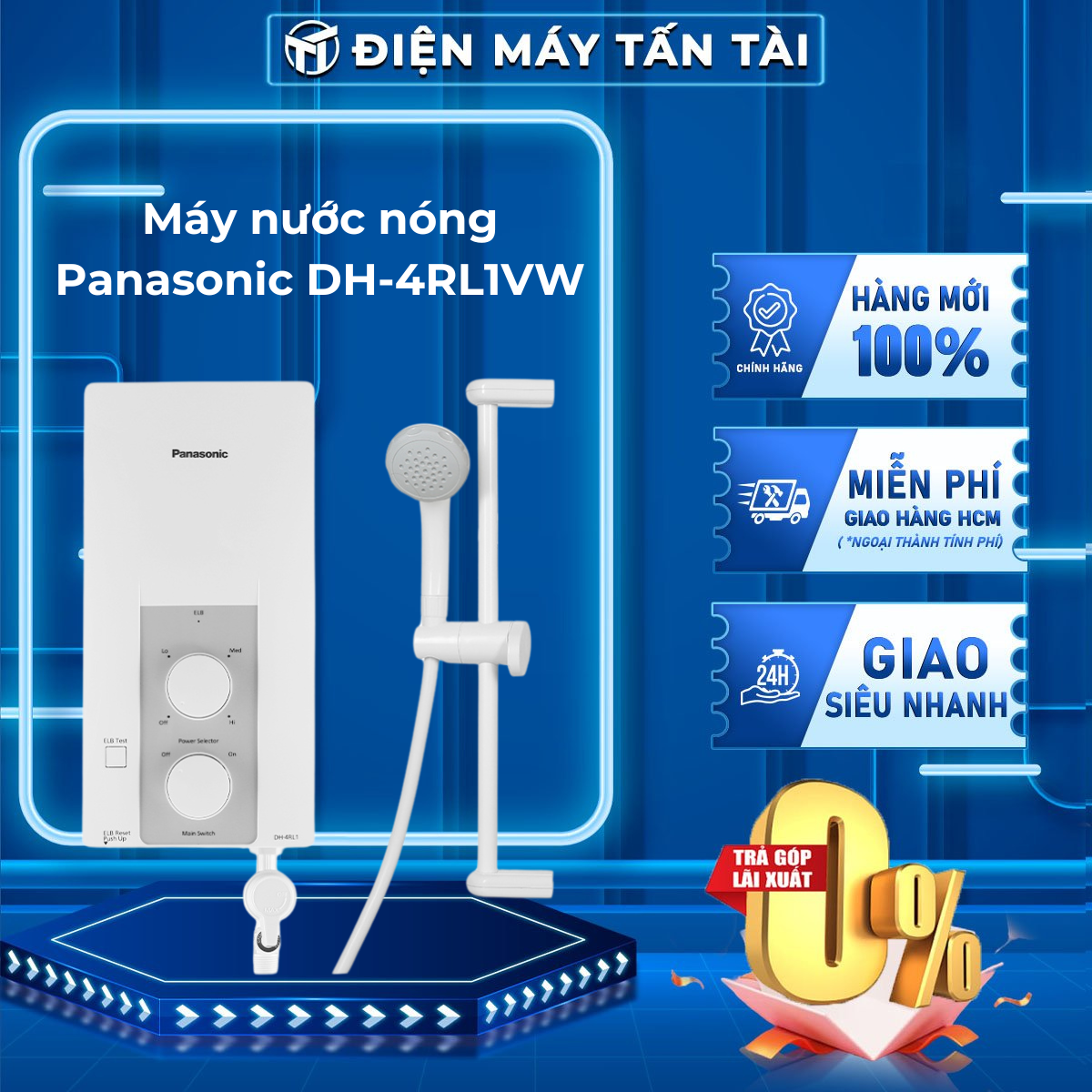Máy nước nóng panasonic dh-4rl1vw - giao toàn quốc - freeship hcm