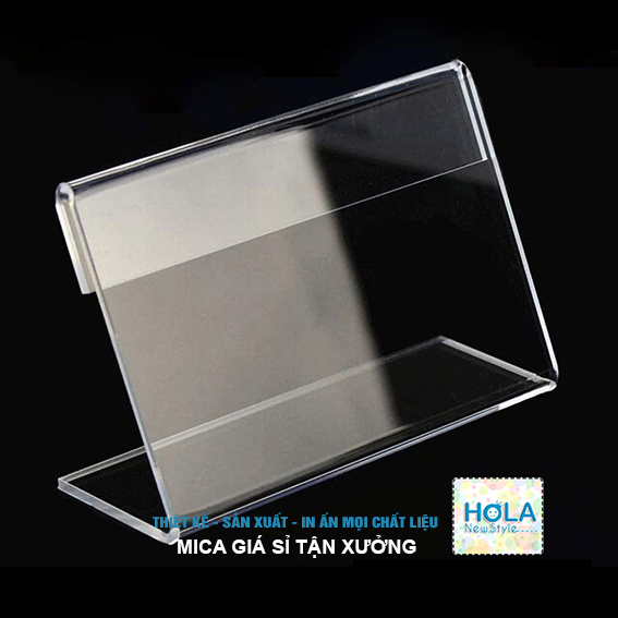 Bộ 10 Kệ Mica để bàn chữ L, menu Mica thay đổi bảng giá. (KT 6x8cm)