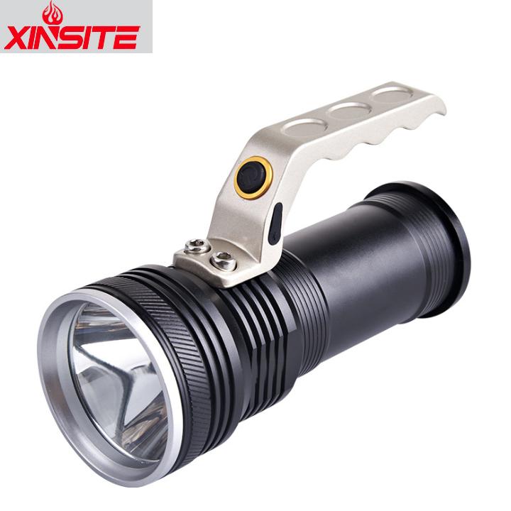 Đèn pin LED siêu sáng cầm tay bằng hợp kim nhôm kèm 2 pin sạc dung lượng cao 5800mah