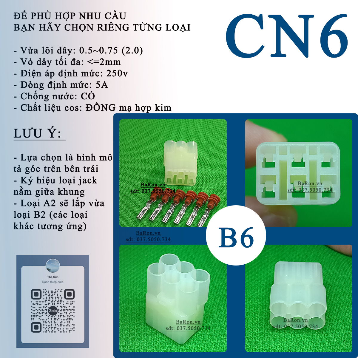 Jack cảm biến va chạm xe, jack đèn trần 2/3/4/6pin