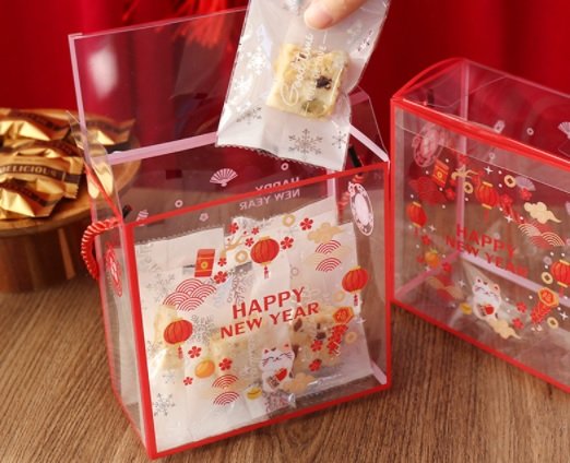 Hộp mika trong đựng bánh quy, bánh cookies, kẹo nougat