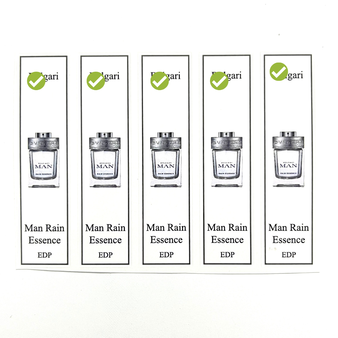 Combo 10 PCs bylgari perfume bottle sticker for full series bottle