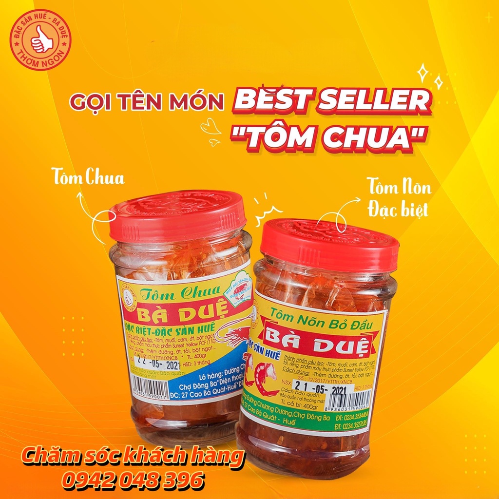MẮM TÔM CHUA BÀ DUỆ 400g (tôm nõn bỏ đầu) - Đặc Sản Huế
