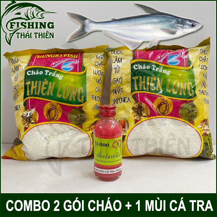 [HCM]Combo 2 gói cháo thiên long 1 chai tinh mùi câu cá tra