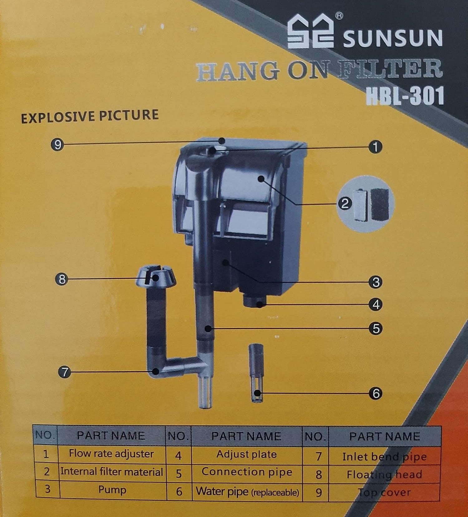 Lọc thác Sunsun HBL 301 cho bể cá dài 30 cm