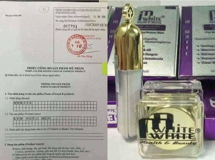 Kem trị mụn Mwhite tặng quà