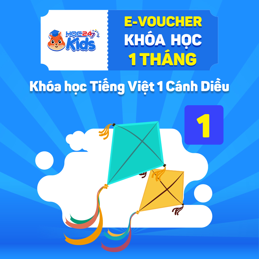 Toàn quốc [E-voucher] Khóa học Giỏi Tiếng Việt lớp 1 Cánh Diều (1 tháng)  - App HOC247 Kids