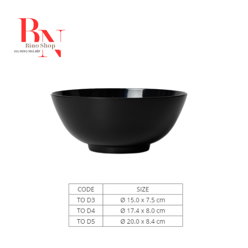[HCM]Tô Nhựa Melamine Màu Đen