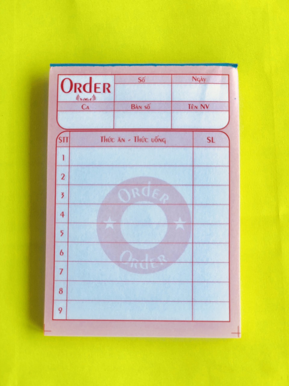 Combo 10 Quyển Oder 1 liên (7*10) có in sẵn nội dung