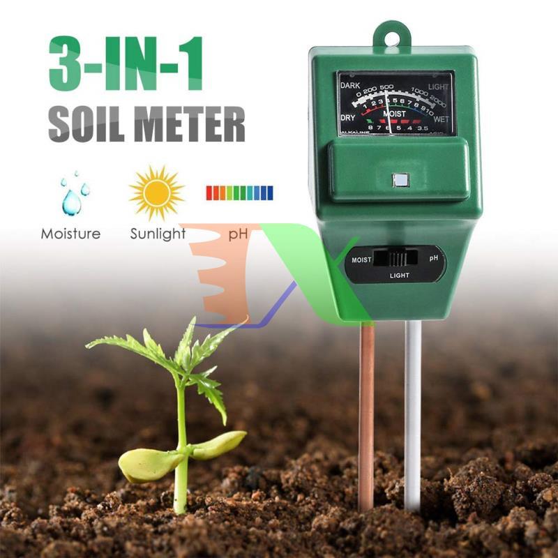 Máy đo PH cơ PH-3.1V, Dụng cụ đo độ PH đất 3 trong 1, Que thử PH, Độ ẩm, Ánh sáng (Vuông)