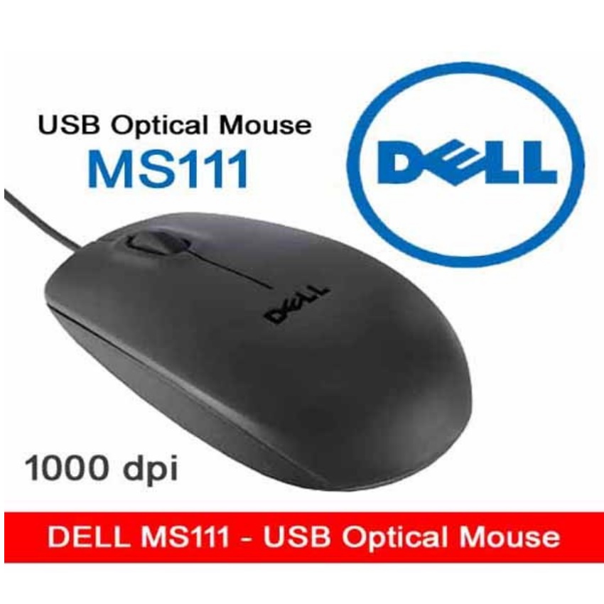 Chuột quang Dell MS111, chuột có dây, kết nối USB chính hãng