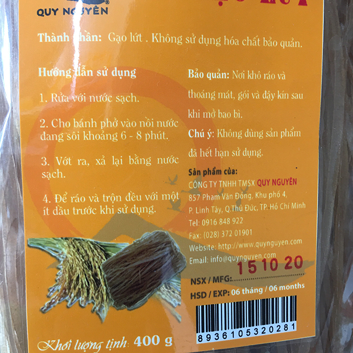 Phở Gạo Lứt QUY NGUYÊN 400gr