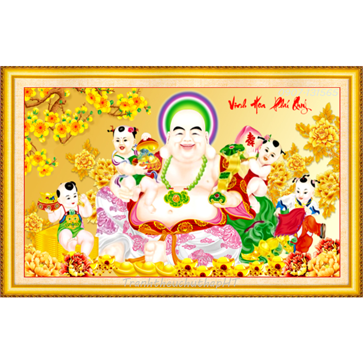 [HCM]Tranh đính đá Phật Di Lặc LV417 - tự đính