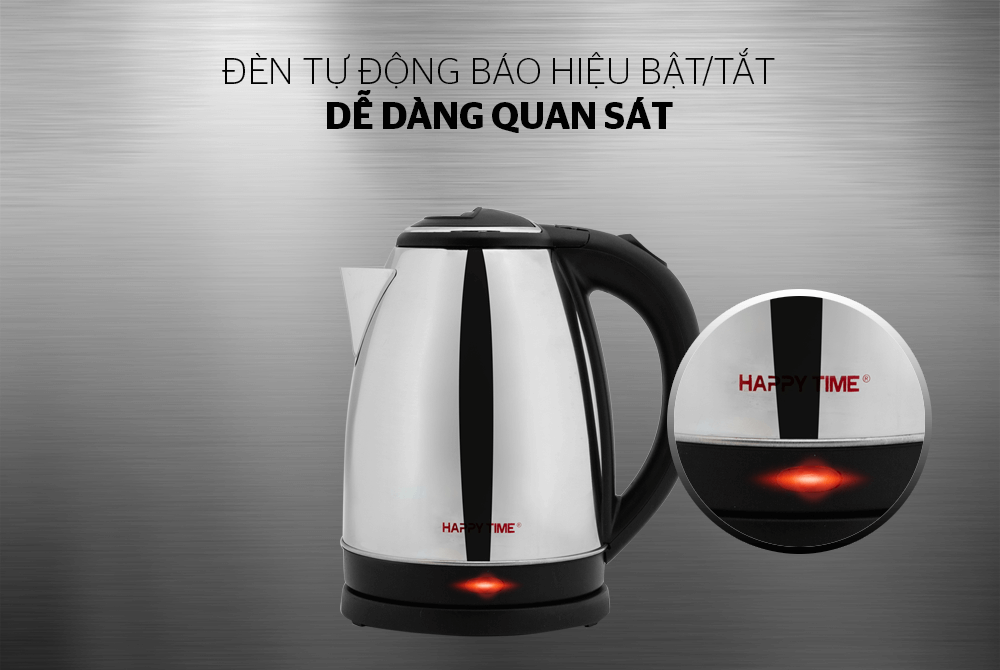 Ấm siêu tốc Inox 1.8L Sunhouse Happy Time HTD1081