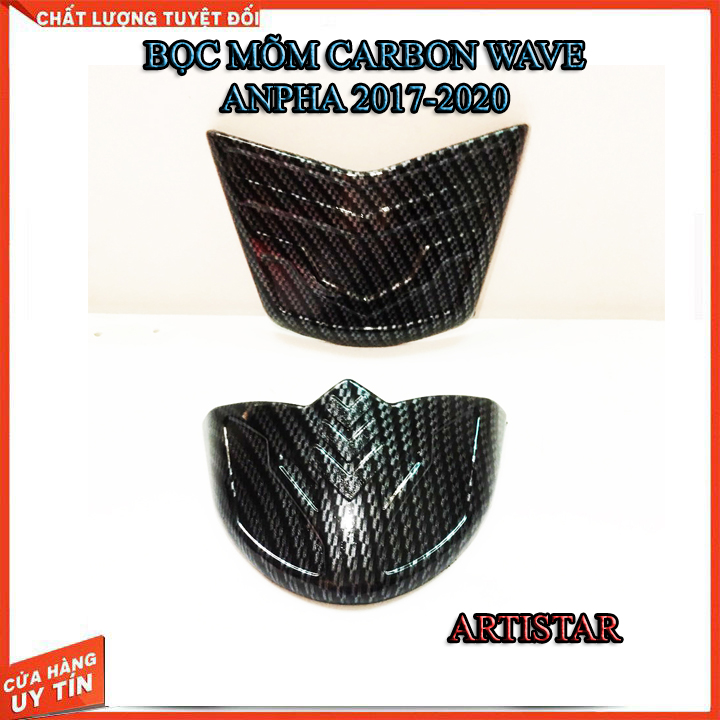 BỌC MÕM TRƯỚC VÀ SAU WAVE ANPHA 2017-2020 CARBON