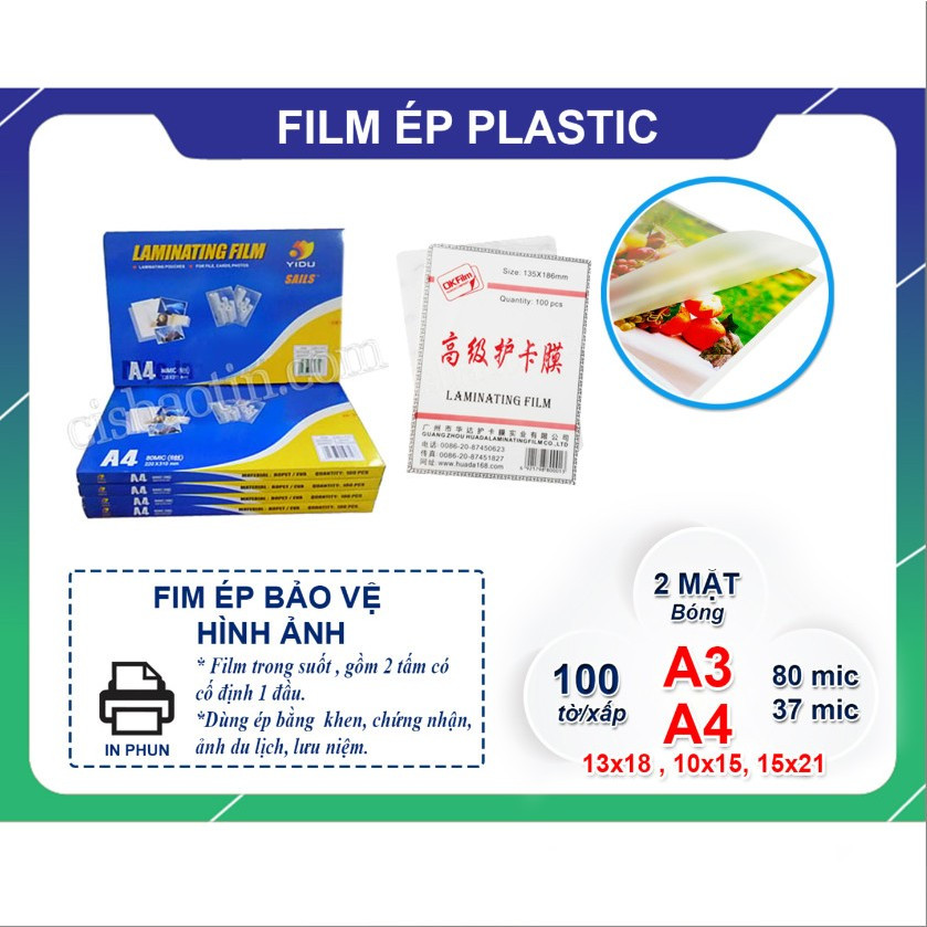 [Hcm]Plastic Laminating Film - Size A3 - 80Mic