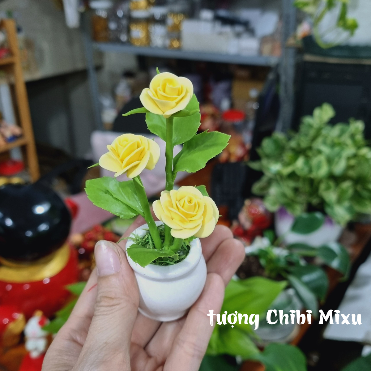 Họa Tiết Hoa Hồng Nổi Bật - Đất Sét Nghệ Thuật Nhật Bản Đỏ/Hồng/Hoa Trang Trí Đĩa Tạo Trang Trí