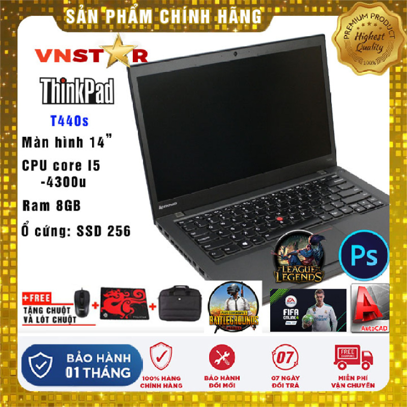 Laptop Lenovo ThinkPad T440s i5-4300U | Ram 8GB | SSD 256Gb 14 | FHD - Nhập khẩu USA