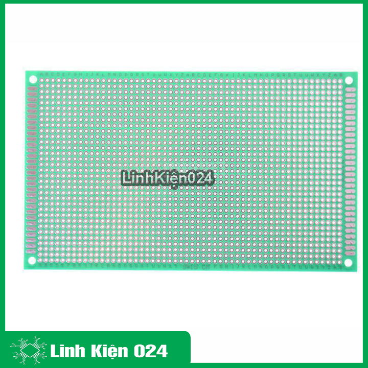 Phíp đồng đục lỗ 2 mặt PCB xanh dày 1.6mm 9x15cm