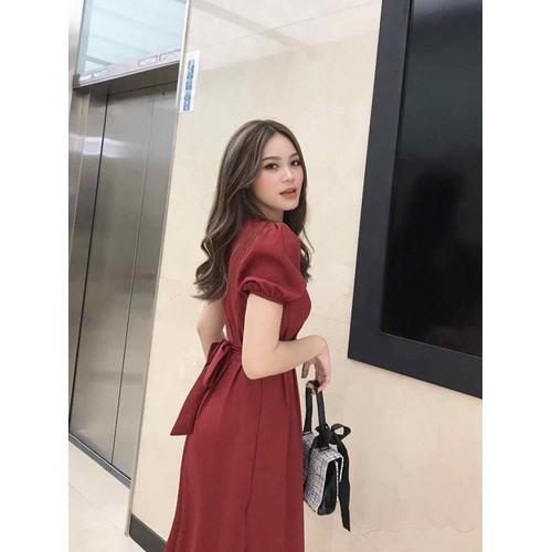 [HCM]Đầm cổ vuông tay phồng sang chảnh
