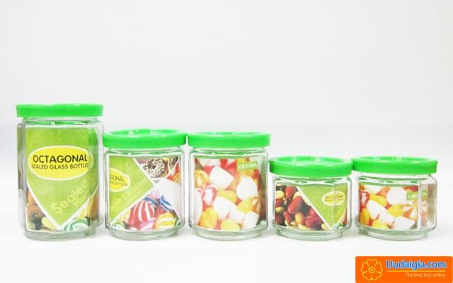 Bộ 5 lọ thủy tinh đựng gia vị