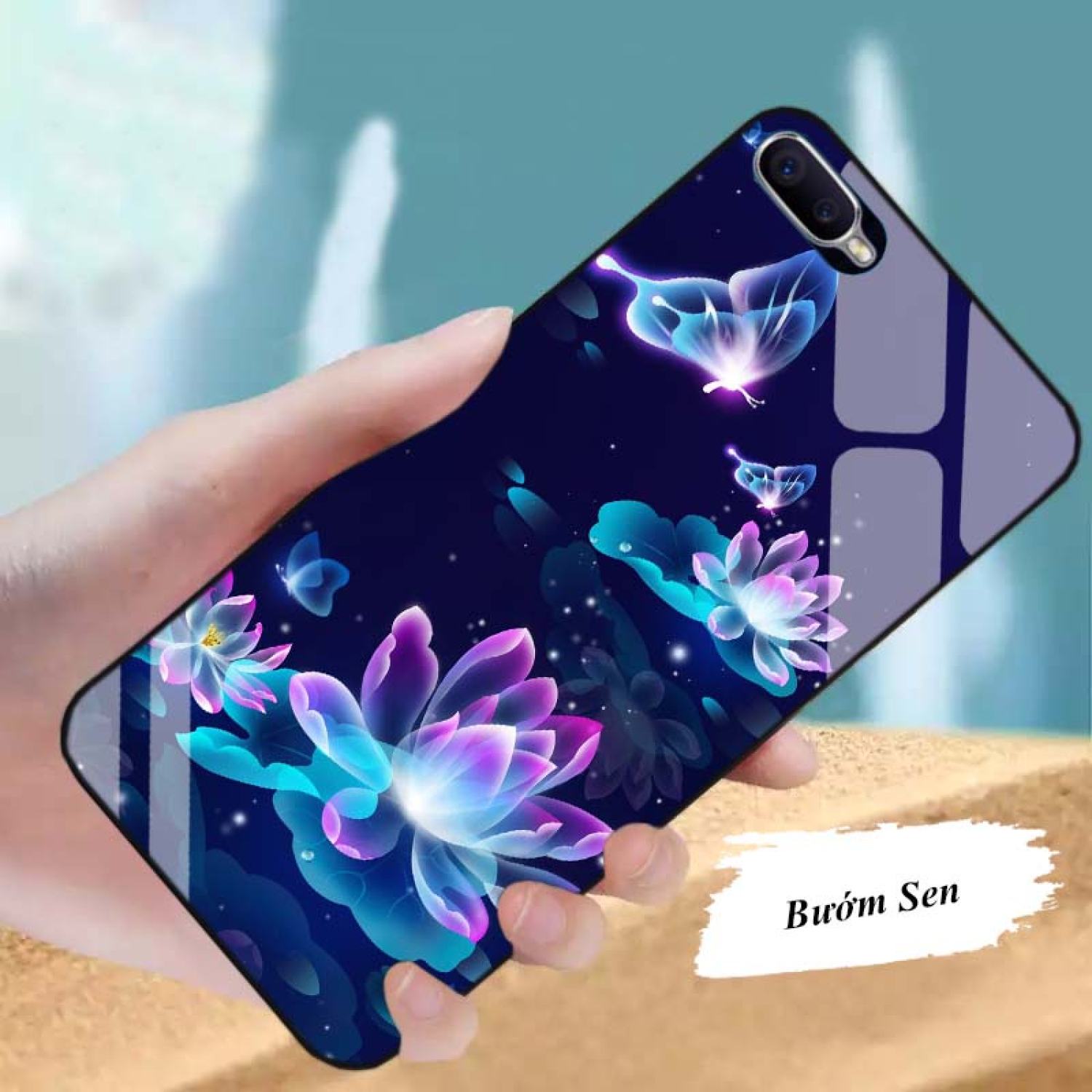 Ốp oppo a3s, a5 lưng kính cường lực mới ƞhất