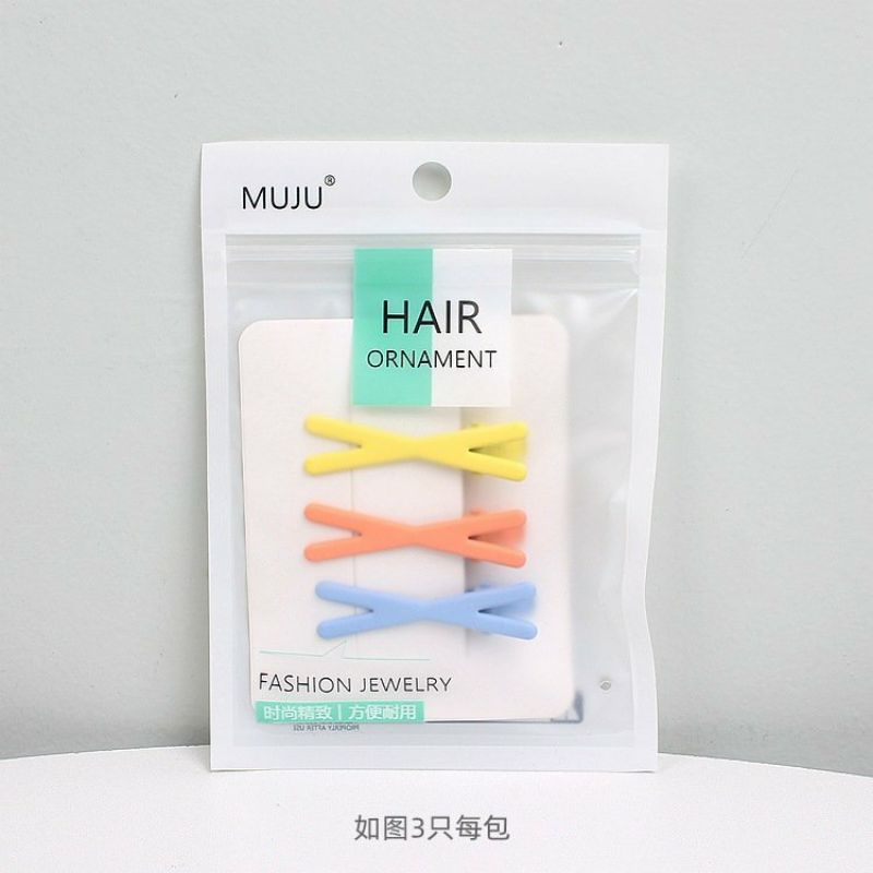 Set 3 kẹp tóc chữ X nhiều màu phiên bản Hàn Quốc