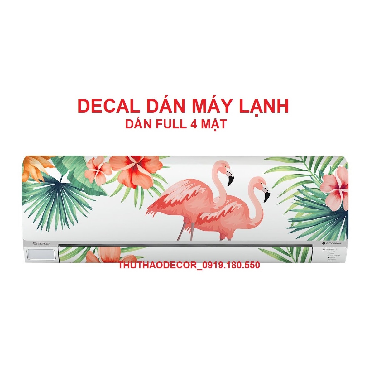 Giấy decal dán tủ lạnh chim hồng hạc - thuthaodecor