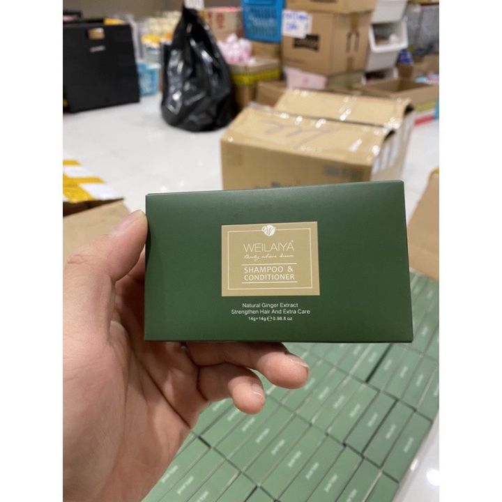 Set Mini 40ml Dầu Gội Và Xả Gừng Tem Trắng Weilaiya