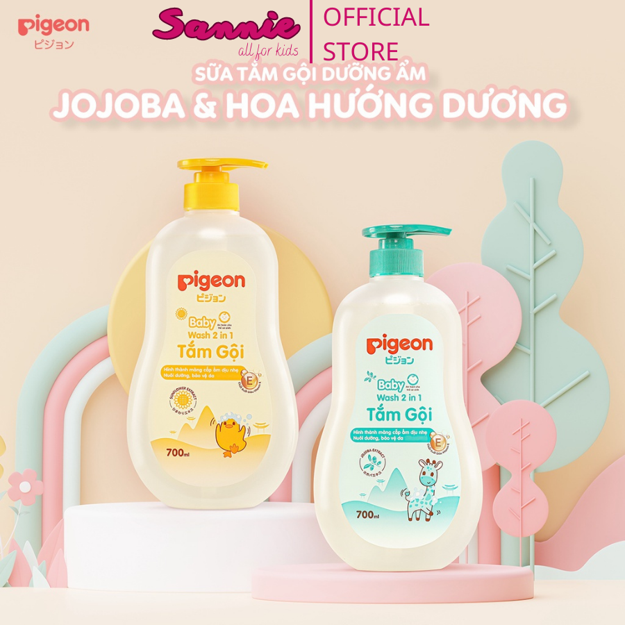 Sữa tắm gội dịu nhẹ Pigeon 2in1 cho bé sơ sinh 200ml700ml Hoa hướng ...
