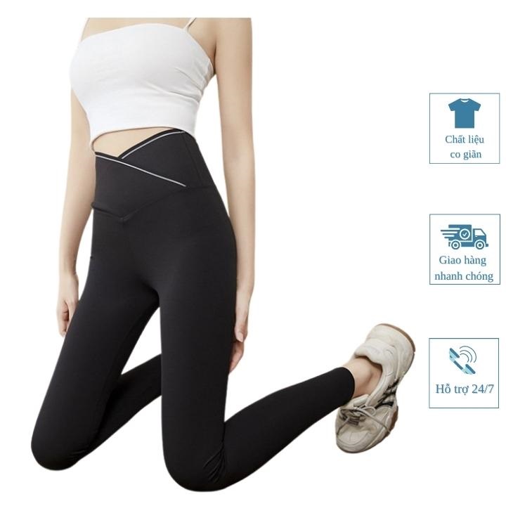 Quần  Legging Nữ, Quần Legging Cạp Cao Cá Tính Thời Trang Nữ  Chất Liệu Umi, Phong Cách Hàn Quốc