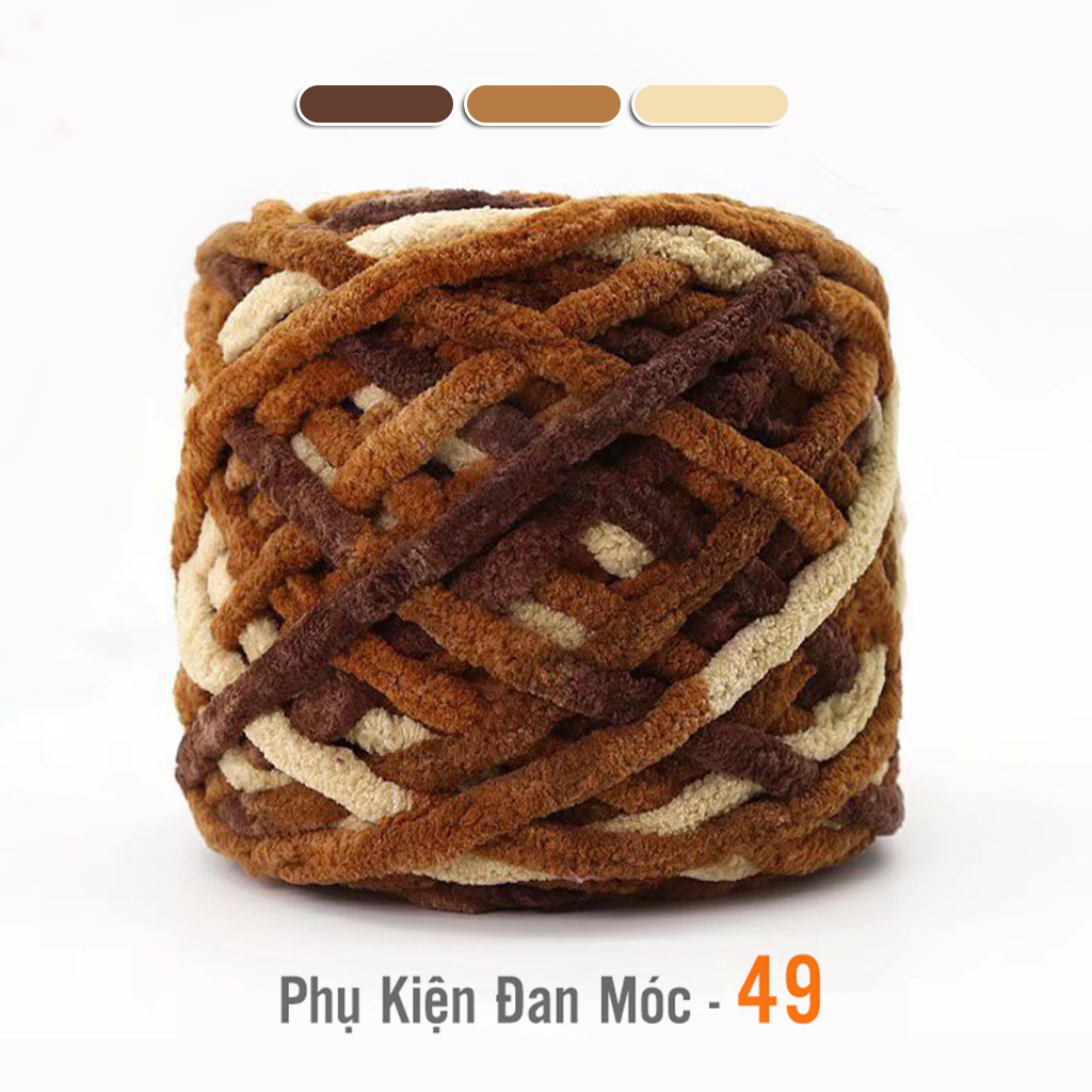 Len nhung đũa loang sợi to nhẹ mềm mại đan móc túi/ khăn/ dép/ thú bông/ thảm