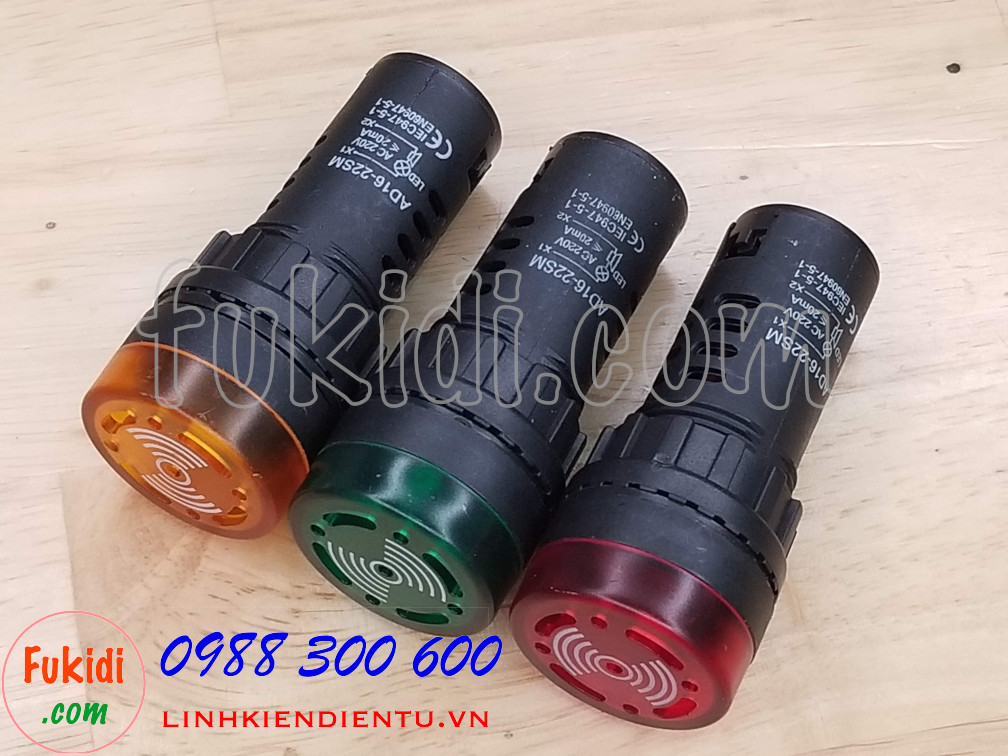Đèn báo có còi phi 22mm AD16-22SM điện áp 220VAC