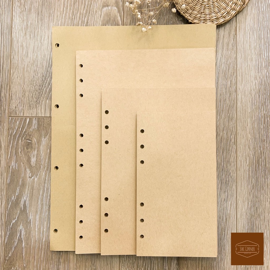 [HCM]Giấy refill Kraft bìa còng A6/A5/B5/A4