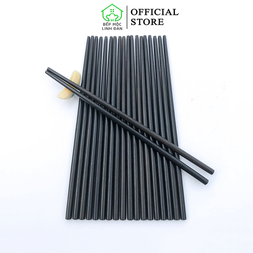 Đũa Gỗ Mun Sừng Cao Cấp Siêu Sạch [CTL701MT] Bộ 10 Đôi Tròn