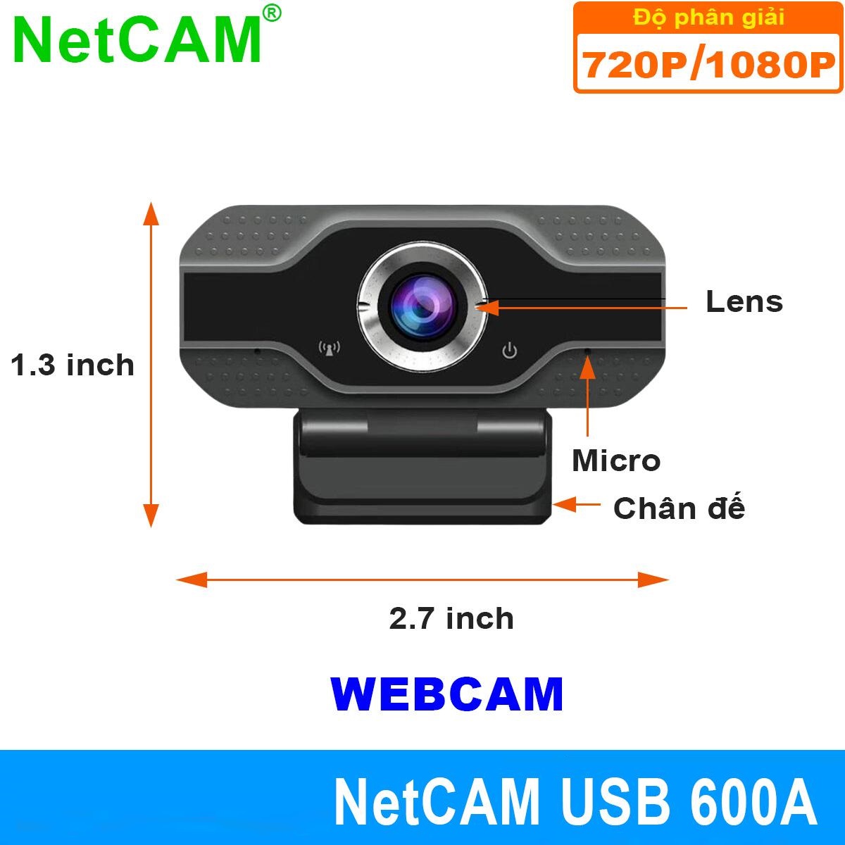 Webcam Netcam USB 600A, 720P Resolution - Official Distributor