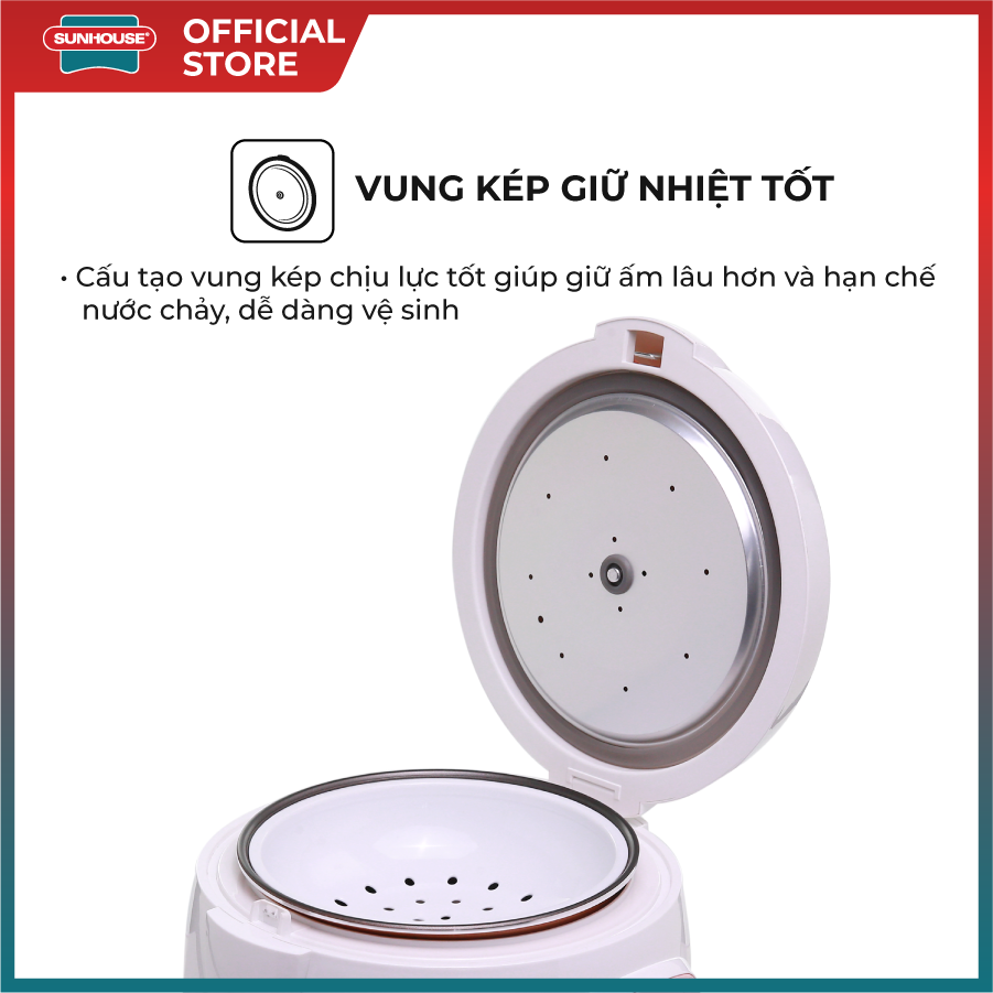 Nồi cơm điện 1.8L SUNHOUSE SHD8607W