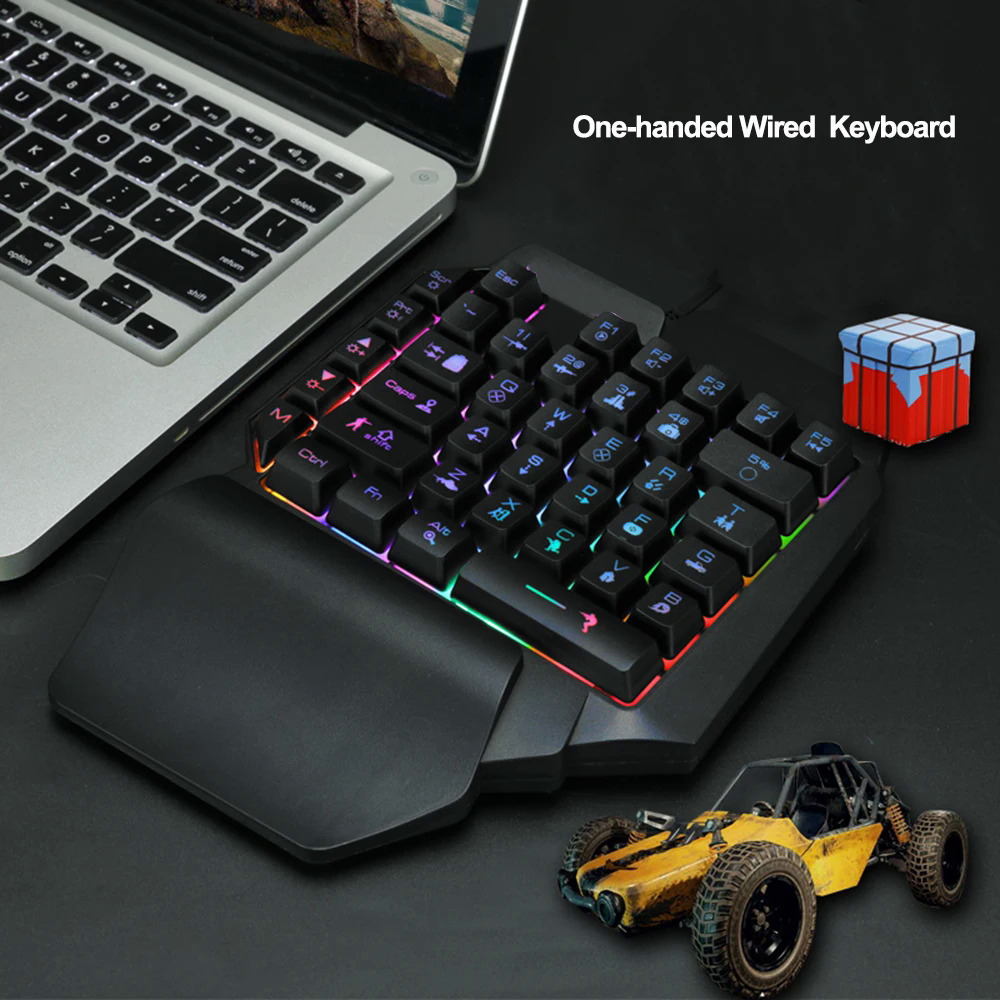 39 Key Mechanical Keyboard Gaming, RGB USB Wired Mouse Gamer Keypad Backlight Game Controller For Gamer Tablet PC Laptop