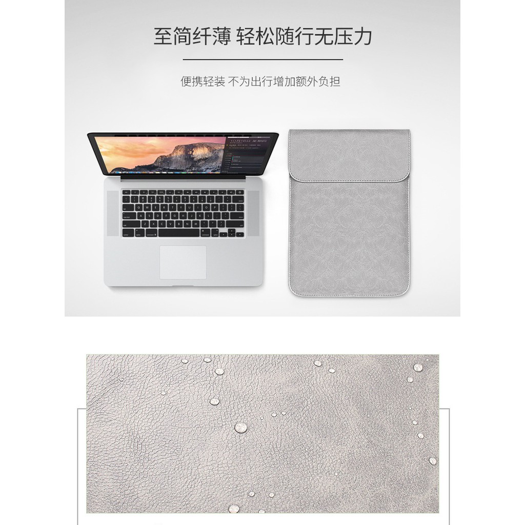 [HCM]Túi chống sốc da cho Macbook laptop