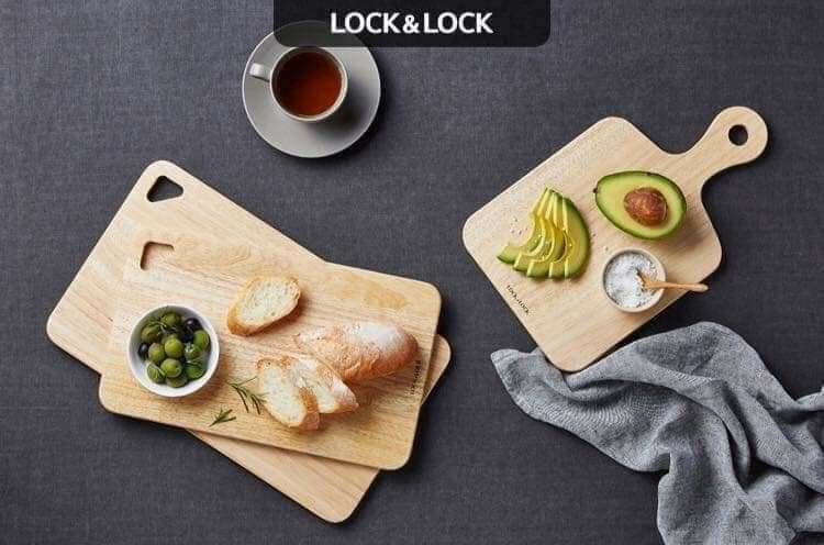 Bộ 3 Thớt Bằng Gỗ Cây Cao Su Lock&Lock LWC001S3 (cam kết hàng chuẩn, y hình)