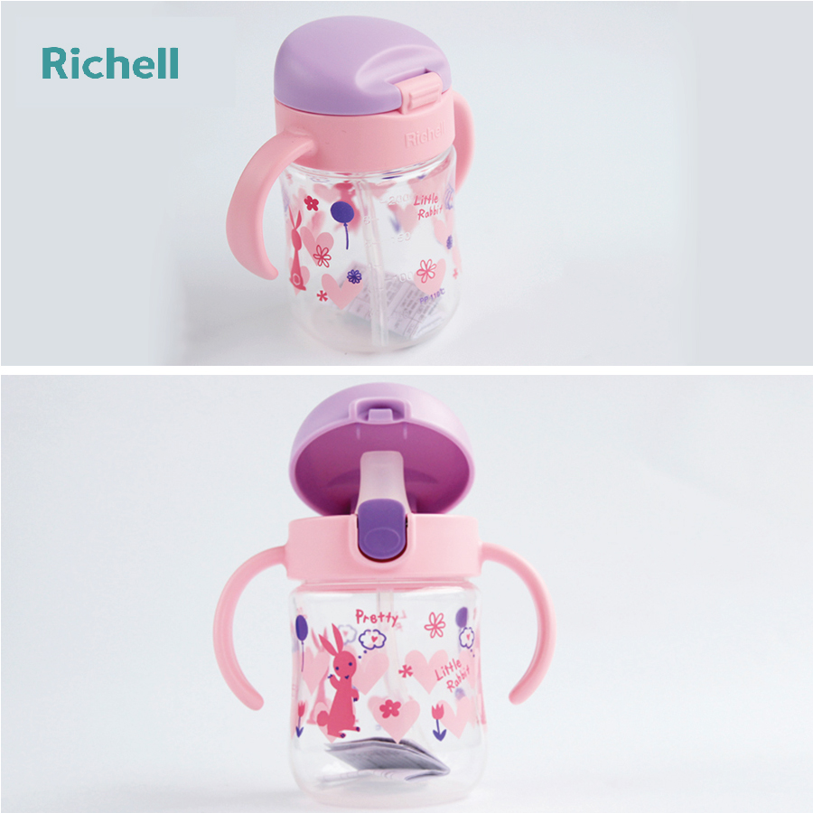 CỐC TẬP UỐNG 2IN1 T.L.I RICHELL (HỒNG)