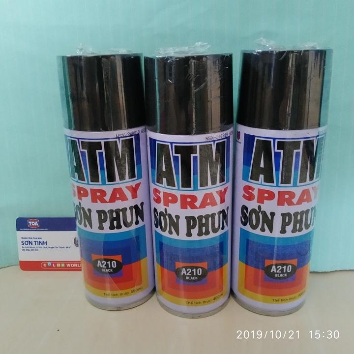 SƠN XỊT MÀU ĐEN bóng A210 ATM / WIN hoặc RED FOX - 1chai