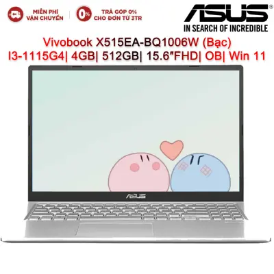 Laptop ASUS Vivobook X515EA-BQ1006W I3-1115G4| 4GB| 512GB| 15.6″FHD| OB| Win 11