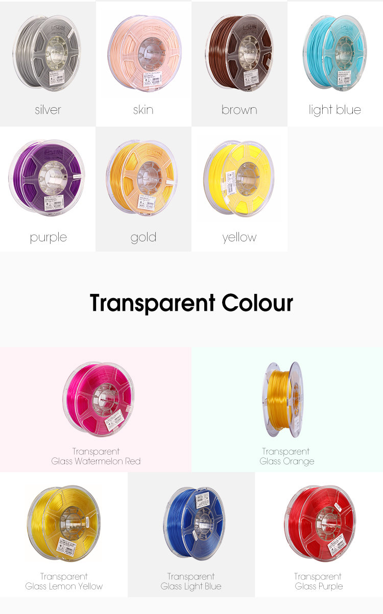 Nhựa in 3d ESUN PLA (Transparent - Trong suốt) chất lượng cao 1kg/Cuộn