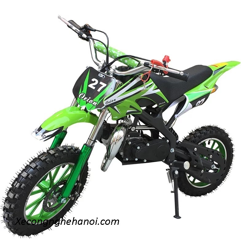 Cào cào 2 thì 50cc Giựt Nổ Địa Hình Bánh To 12 Inch Phuộc Trước Sau Xăng Pha Nhớt