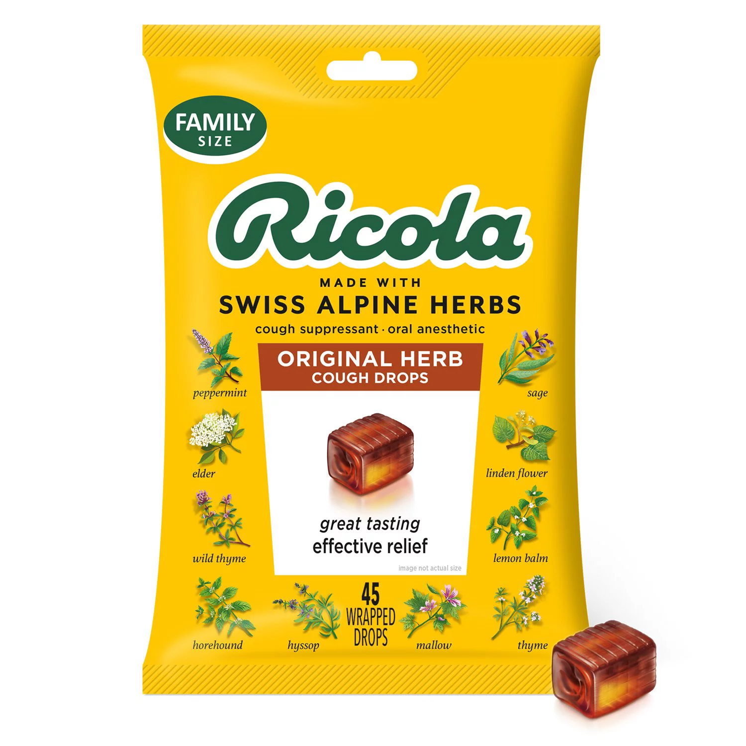 Ricola herbal reducing cough candy-Ricola original herb 45 tablets